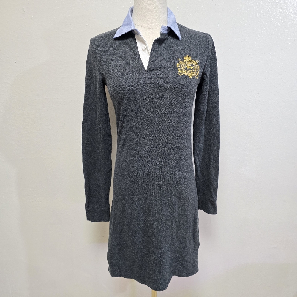 Ralph Lauren Y2K Preppy Polo Collared Shirt Dress Size Small